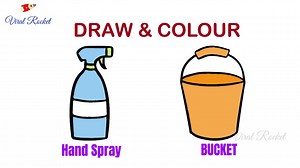 Hand Spray Drawing and Colouring for kids  | Bucket drawing for children | Art Breeze # 19 | Learn C