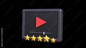 3D Animated Movie Rating Icon, representing movie ratings and reviews.