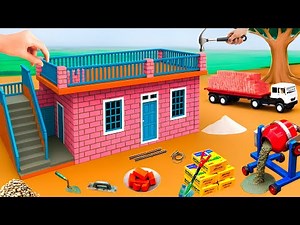 DIY Construction Science Project - Building a Modern 2-Story Fireproof Electric House with Bricks