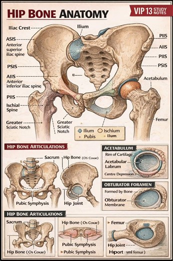 Hip Bone Anatomy – Full Detail Explained | Hip Bone Anatomy Explained” #anatomy #shorts #studytips