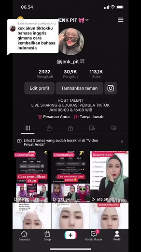 Cara Mengganti Bahasa Di TikTok