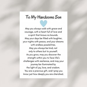 Son Blessing Card PRINTABLE Christian Religious Prayer Faith Based Gift From Mom Dad Birthday Graduation Keepsake Instant DIGITAL DOWNLOAD - Etsy