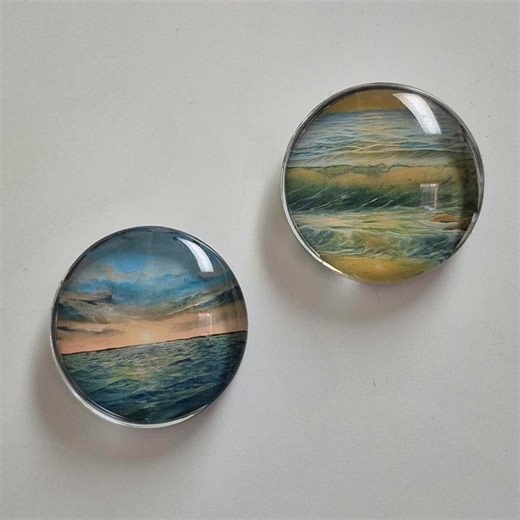 Sun Magnet Set Golden Hour Glowing Beach Kitchen Decor Mini Seascape Art Ocean Print Accent for Refrigerator White Board Beach Trip Souvenir - Etsy