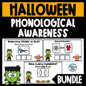 Halloween Phonemic Awareness Phoneme Isolation Substitution Syllables Digital