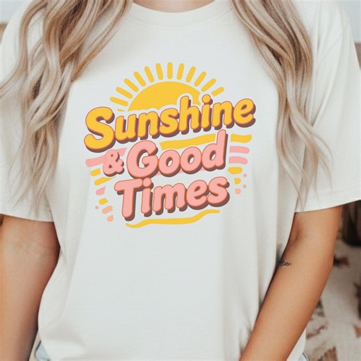 Retro Sunshine Good Times PNG, Groovy Positive Vibes Sublimation, 70s Aesthetic Design, Summer Mental Health, Digital Download - Etsy