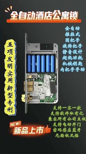 Fully Automatic Silent Hotel Lock: Push-Pull Handle, Low Power