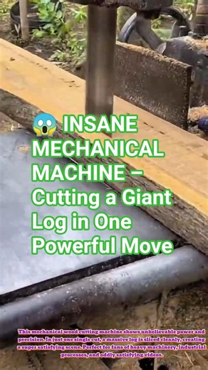 😱 INSANE MECHANICAL MACHINE – Cutting a Giant Log in One Powerful Move #short