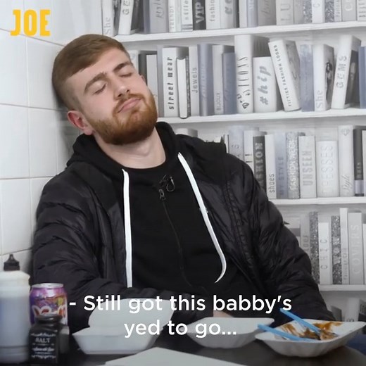 "Oh f**k. I'm having a three-course Wigan meal." Wigan Kebab. Pey wet. Babby's yed. 7,000 calories of pure Northern delight, and one very full man. | JOE.co.uk