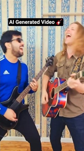 Guitarist Duet 🎸 AI Generated Duet Video #aivideo #shortsfeed #guitarplayer #aicreativity #aicontent