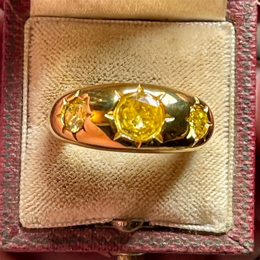 Vintage Gypsy Set Three Star Citrine Heavy Gold Ring Size 8 - Etsy Australia