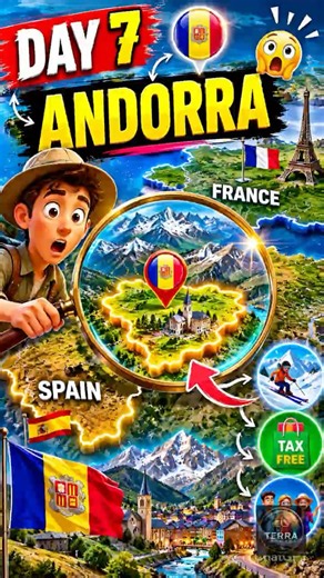 Day 7 !The Tiny Country With No Airport! #worldfacts #space #geographythroughmaps #andorra #mapguide