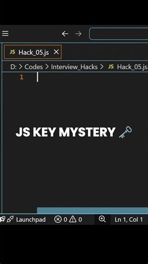 JavaScript object keys SECRET 🤫 #shorts