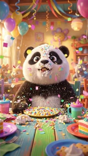 Baby Panda Eating Rainbow Cake 🐼🎂 | Super Cute & Funny Cartoon Video