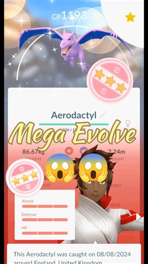 Mega Evolve Hundo🔥Aerodactyl in #pokemon go