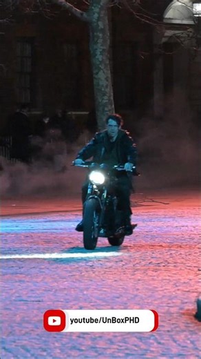 Henry Cavill Filming Highlander on Motorbike