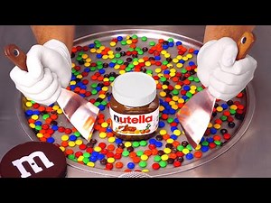 Nutella & m&m Ice Cream Rolls | ASMR