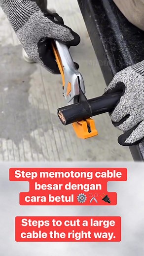 Step memotong cable besar dengan cara betul ⚙️✂️🔌 Steps to cut a large cable the right way. | Suara santai