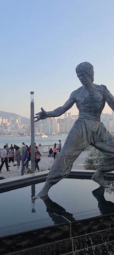 Bruce Lee Statue at the Avenue of stars in Hong Kong 🇭🇰