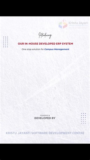 Introducing our in-house developed ERP System for Campus Management "KJUsys" Powered and Developed by Kristu Jayanti Software Development Centre #ERP #KJUsys #kjsdc #softwaredevelopmentcentre #kristujayanti #CampusManagement | Kristu Jayanti University