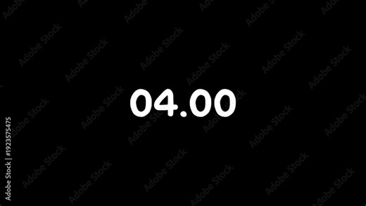 Digital clock displaying 04.00 with clear white numerals against a stark black background, signifying time or a specific hour
