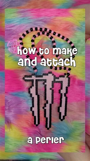 Pastel (kei), Roach, Honey on Instagram: "how to make and attach a perler. you will need a peg board, or more than one depending on how large your perler is a fuze bead tweezer, which is optional but helpful, and regular tweezers which again is optional but helpful. perler beads, these are often bought off of perler dot com but I've seen many makers move to artkalfusebeads dot com due to perler having a very long delivery wait. an iron, parchment paper, blue tape, elastic string, an awl tool or 