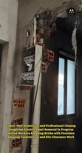 Extreme Wall Demolition and Power Box Removal 🛠️ #shorts