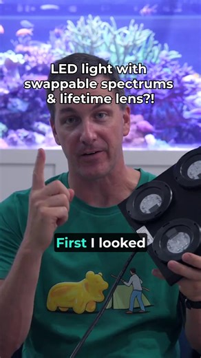 LED light with swappable spectrums & lifetime lens?! #saltwateraquarium #reeftank #ledlighting #AquariumSetup #FishTank | SaltwaterAquarium.com