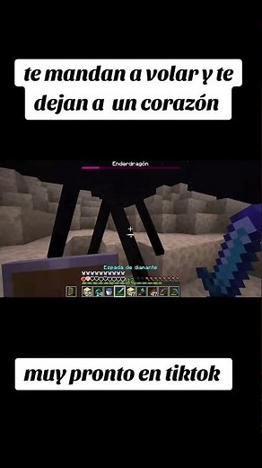 peleando con el dragón de Minecraft java por primera vez