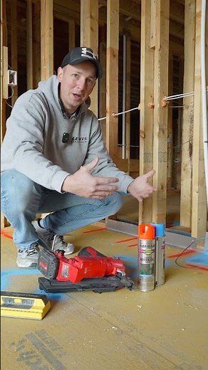 Mark Studs for Easy Baseboard Nailing Later (We Use Shoe Molding)
