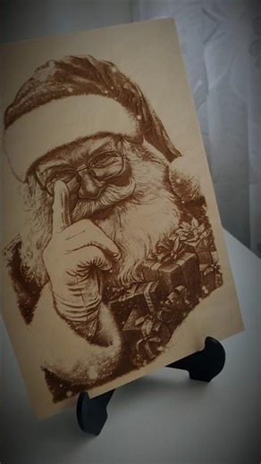 Santa Claus christmas tíme ❤️ 3d relief wood pyrography #christmas #pyrography #santa #santaclaus