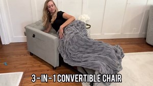 Ahomly Convertible Sleeper Chair Sofa Bed with 3-in-1 Design, Adjustable Backrest, and Storage Pocket for Living Room, Pink