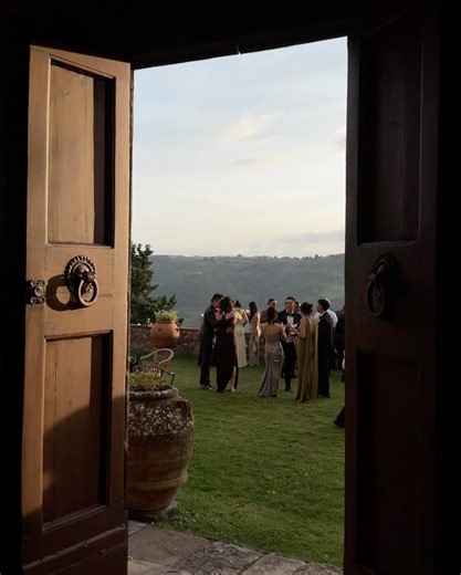 Pau Dictado on Instagram: "The Cocktail Hour 🍸 This was the part of the day we were most excited for! We chose to do our first look and portraits before the ceremony so we could fully soak in cocktail hour — and honestly, it was the best decision ever. The sun peeked out just after the rain, the live jazz band set the perfect mood, and the drinks began to flow. It was finally time to celebrate! Photography: @sydneytobinphoto Planner: @bloomandgrowevents Venue: @castello_di_bibbione Video