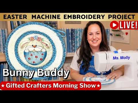 Review Machine Embroidery Design of Cute Easter Bunny Potholder in Embrilliance