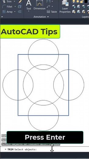 How to use Trim Command in AutoCAD I AutoCAD Tips & Tricks #autocad #trim #shots #shortsvideo #cad