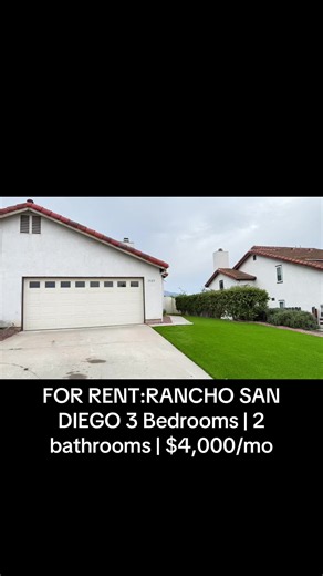 FOR RENT: RANCHO SAN DIEGO 3 Bedrooms | 2 Bathrooms 2 car garage | Solar included $4,000/mo For more information:Call or text me at 619-771-8185 #rentalproperty #rentals #house #sandiego #realestate