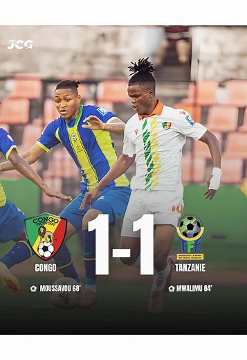 1-1 hier à Brazzaville : Moussavou donne l’avantage, Mwalimu répond ! 🇨🇬⚽🇹🇿 #pourtoii #CongoBrazzaville #Tanzanie #QualifCM2026”#congo