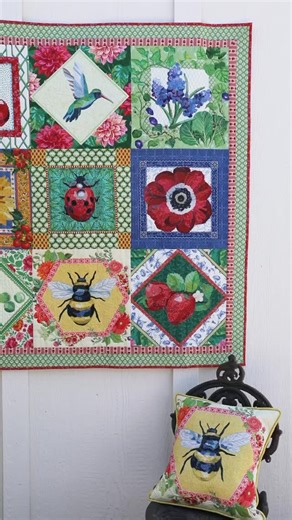 Collage Quilter on Instagram: "We’re having a Garden Party all year long! 🌻🍒🐝🫛Join our Garden Party Block of the Month program for 9 months of beginner-friendly blocks, free video tutorials, and a beautiful quilt to show for it. 🌼 Registration closes June 22, so don’t miss your seat at the party! Sign up at CollageQuilter.com ✨"