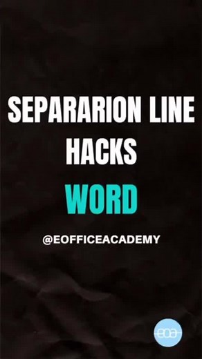 EP024 How to quickly generate lines in MSWord.#eofficeacademy #officelifemadeeasy #workfromhome #msword #microsoftwordtricks #officehacks #microsoft