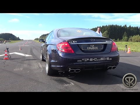 Mercedes CL65 AMG V12 BITURBO - Accelerations Sounds + Burnout!