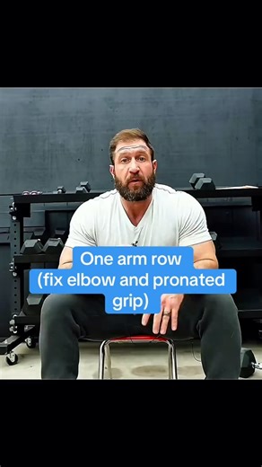 One arm row (fix elbow and pronated grip) #gym #gymtok #bodybuilding #fyp #backworkout #backexercise #biggerback #foryoupage | Ryan Humiston