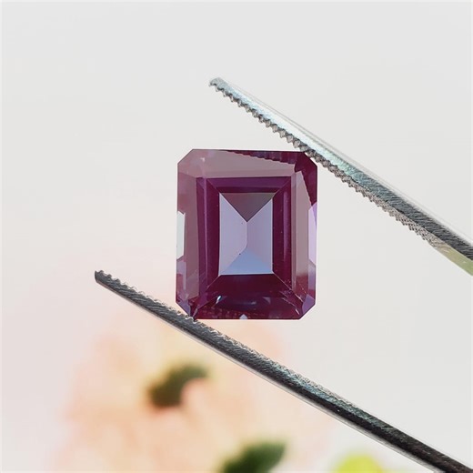 7.35ct Color-change Russian Lab Created Alexandrite 12x10mm Emerald Shape Step Cut Loose Faceted Gemstone - SALE STONE - Etsy
