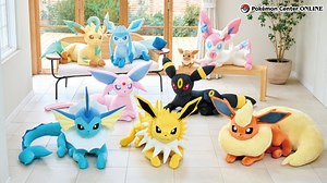 Eeveelutions Join Eevee in Life-Size Pokemon Plush Lineup