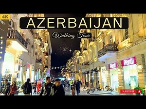 Baku Night Tour | Azerbaijan Baku 4K | Driving Tour | Nizami Street | Must Visit Places in Baku 🇦🇿
