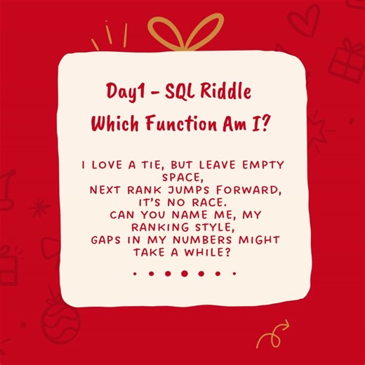 Can You Solve This SQL Riddle? #HolidaysOnShorts