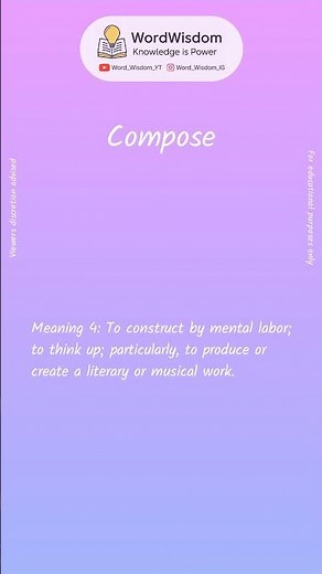 What does "Compose" mean? | English vocabulary shorts | #compose #wordwisdom
