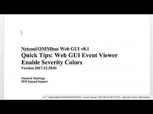 IBM Netcool Web GUI v8 1 QuickTips EventViewer RowColors