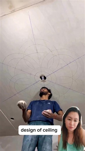 Cres Dy on Instagram: "Making ceiling design using his hands👍 #cresdy #fblifestyles #fbreelsfypシ゚ #hilights"