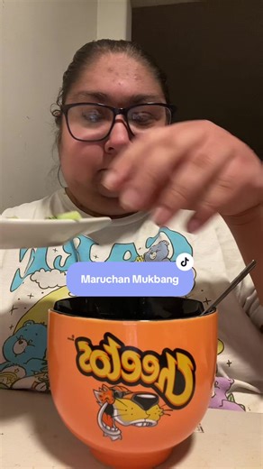 Enjoying Maruchan Shrimp Noodles in Mukbang Style