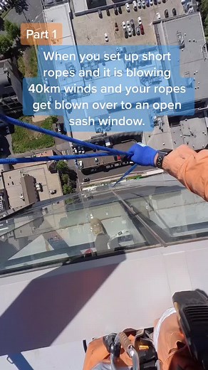 Ropes stuck on an open sash window. 🤬 #insta360go2 #ropeaccessmelbourne #ropeaccesstechnician #melbourne