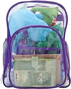 clear backpack, Heavy Duty PVC Transparent Backpack, Large Capacity Backpack, clear backpacks for school